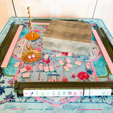 Blush Brushstroke Scalloped Mahjong Tablecloth - The Pink Pineapple 850