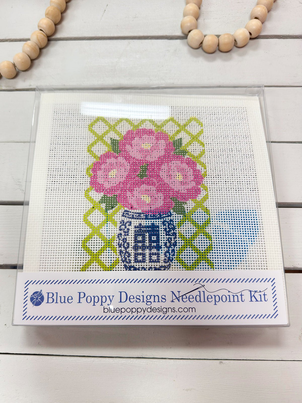Blush Chinoiserie Needlepoint Kit - The Pink Pineapple 850