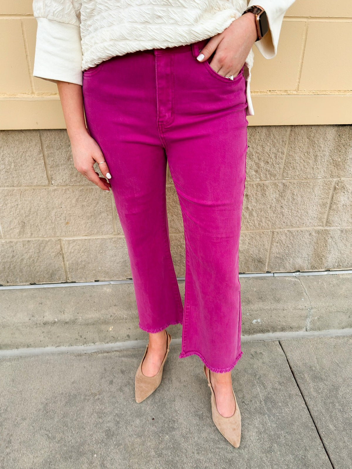Blush Ember Bootcut Pants in Hot Pink - The Pink Pineapple 850