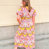 Blush Garden Floral Midi Dress - The Pink Pineapple 850