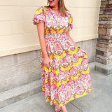 Blush Garden Floral Midi Dress - The Pink Pineapple 850