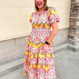Blush Garden Floral Midi Dress - The Pink Pineapple 850