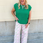 Blush Garden Wide - Leg Floral Jeans - The Pink Pineapple 850