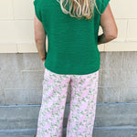Blush Garden Wide - Leg Floral Jeans - The Pink Pineapple 850