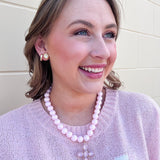 Blush Grace Crystal Cross Necklace - The Pink Pineapple 850