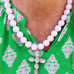 Blush Grace Crystal Cross Necklace - The Pink Pineapple 850