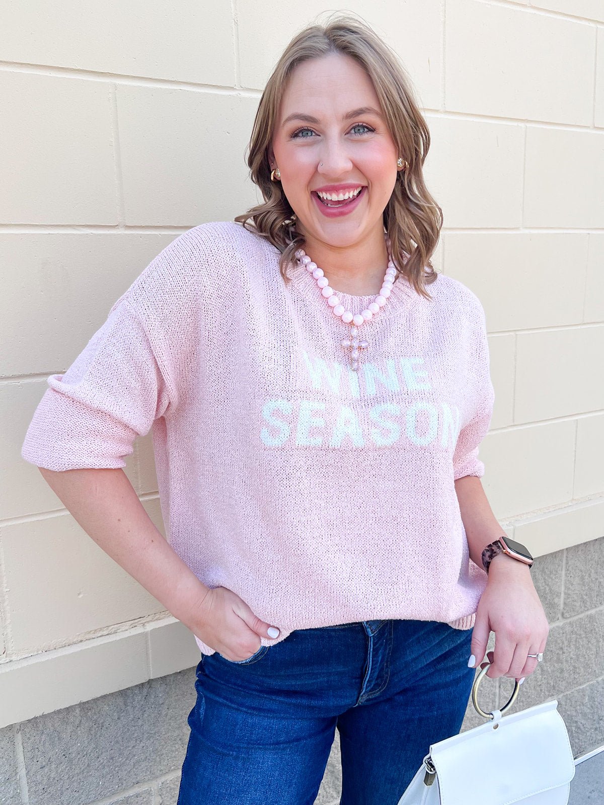 Blush Grace Crystal Cross Necklace - The Pink Pineapple 850
