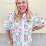 Blush Petal Puff Ruffle Blouse - The Pink Pineapple 850