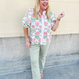 Blush Petal Puff Ruffle Blouse - The Pink Pineapple 850