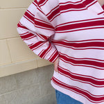 Blush Stripe Knit Sweatshirt Top - The Pink Pineapple 850