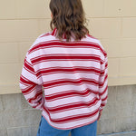 Blush Stripe Knit Sweatshirt Top - The Pink Pineapple 850