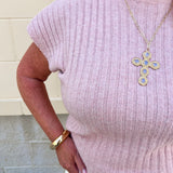 Blushing Beauty Ribbed Sweater Top - The Pink Pineapple 850