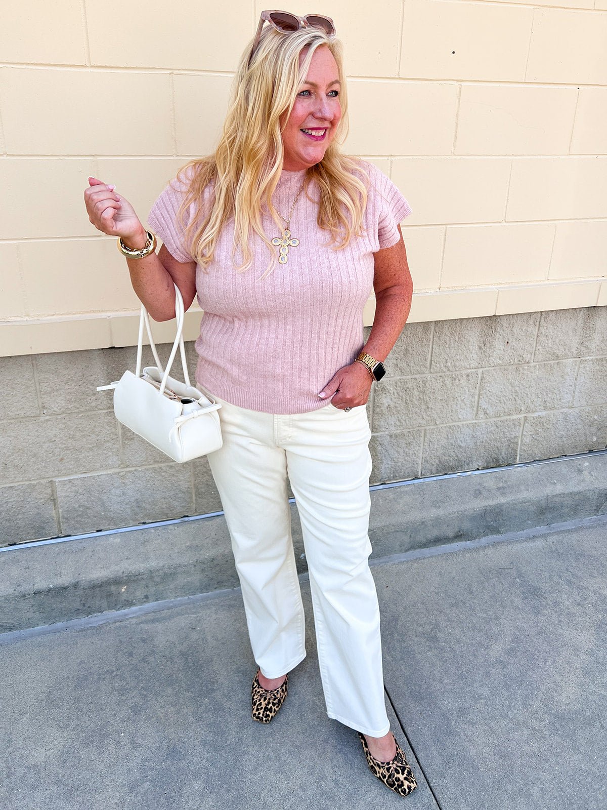 Blushing Beauty Ribbed Sweater Top - The Pink Pineapple 850