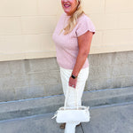 Blushing Beauty Ribbed Sweater Top - The Pink Pineapple 850
