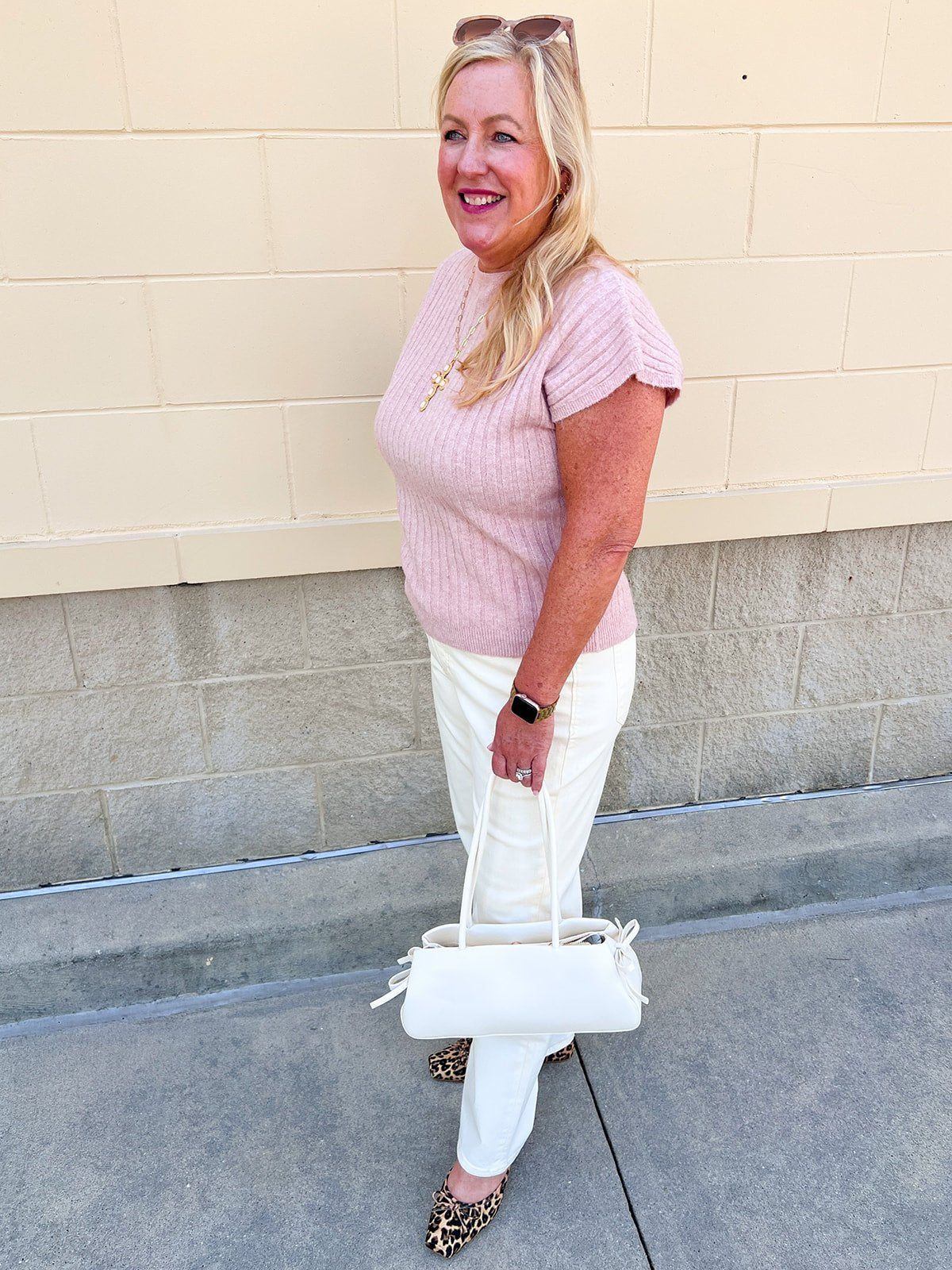 Blushing Beauty Ribbed Sweater Top - The Pink Pineapple 850