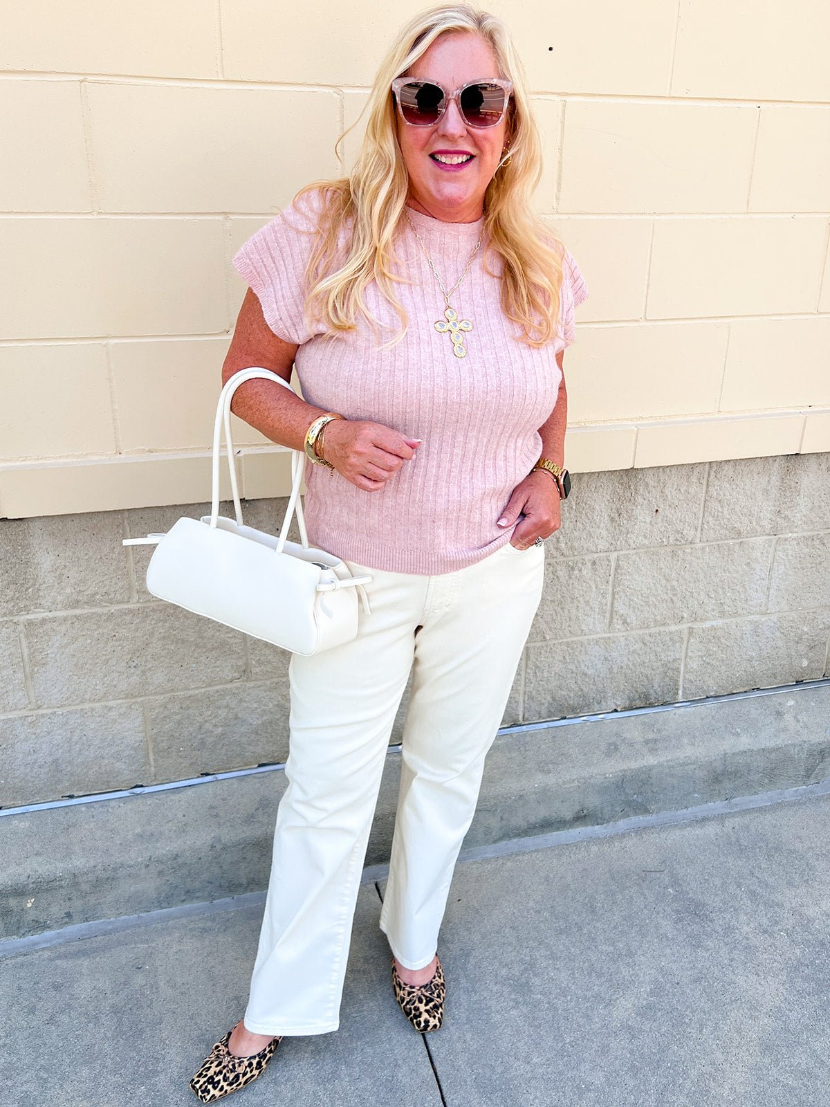 Blushing Beauty Ribbed Sweater Top - The Pink Pineapple 850