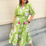 Blushing Meadow Cinch Dress - The Pink Pineapple 850