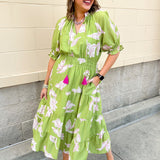 Blushing Meadow Cinch Dress - The Pink Pineapple 850