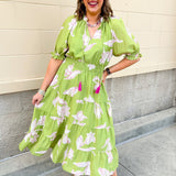 Blushing Meadow Cinch Dress - The Pink Pineapple 850