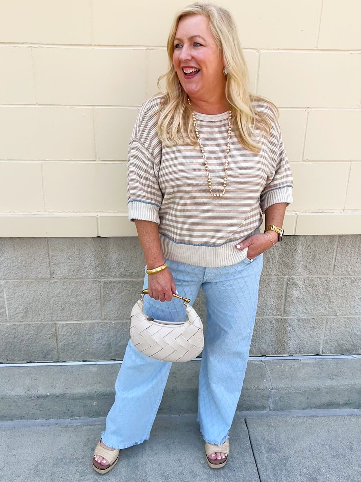 Boardwalk Breeze Stripe Sweater - The Pink Pineapple 850