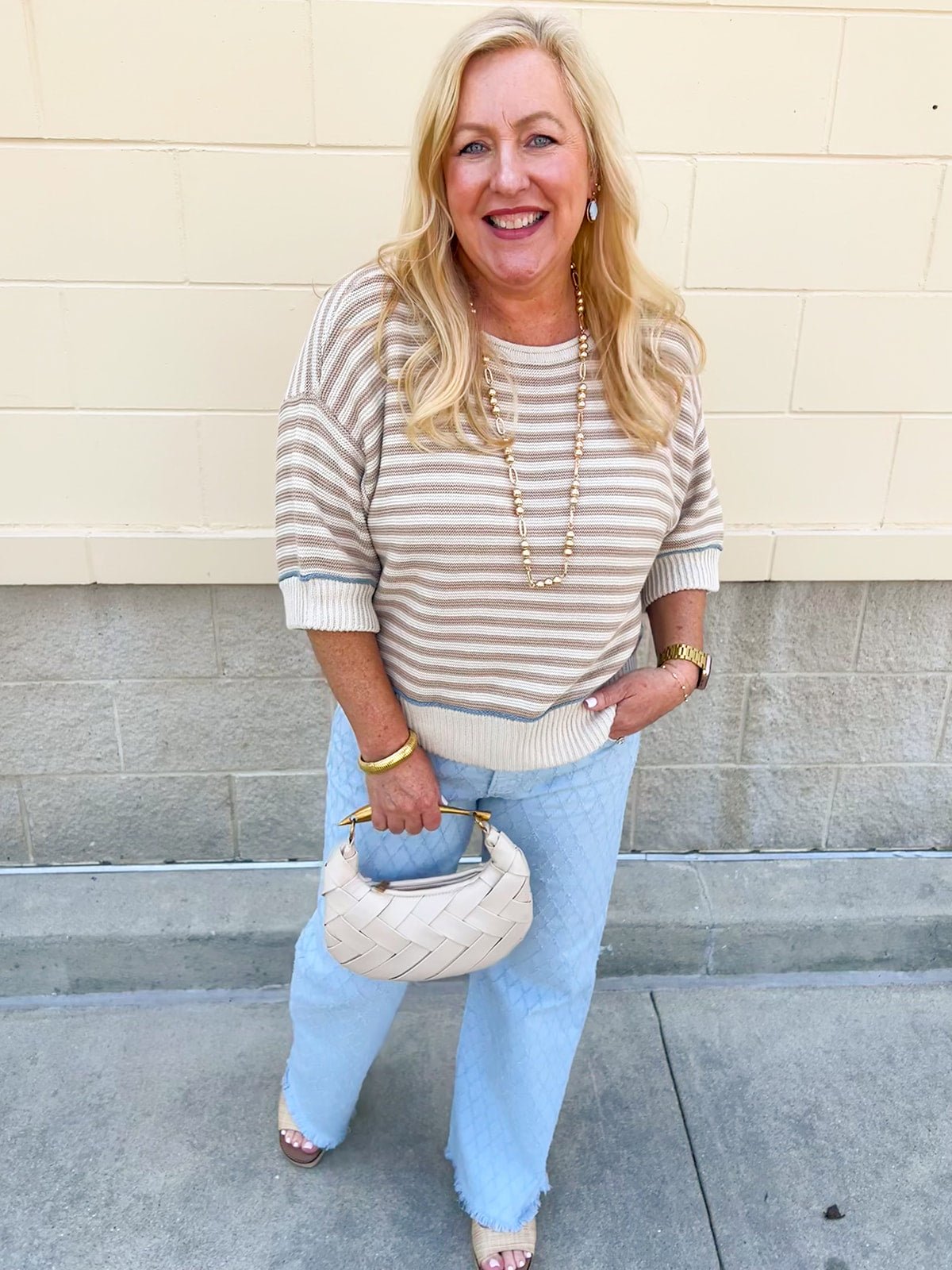 Boardwalk Breeze Stripe Sweater - The Pink Pineapple 850
