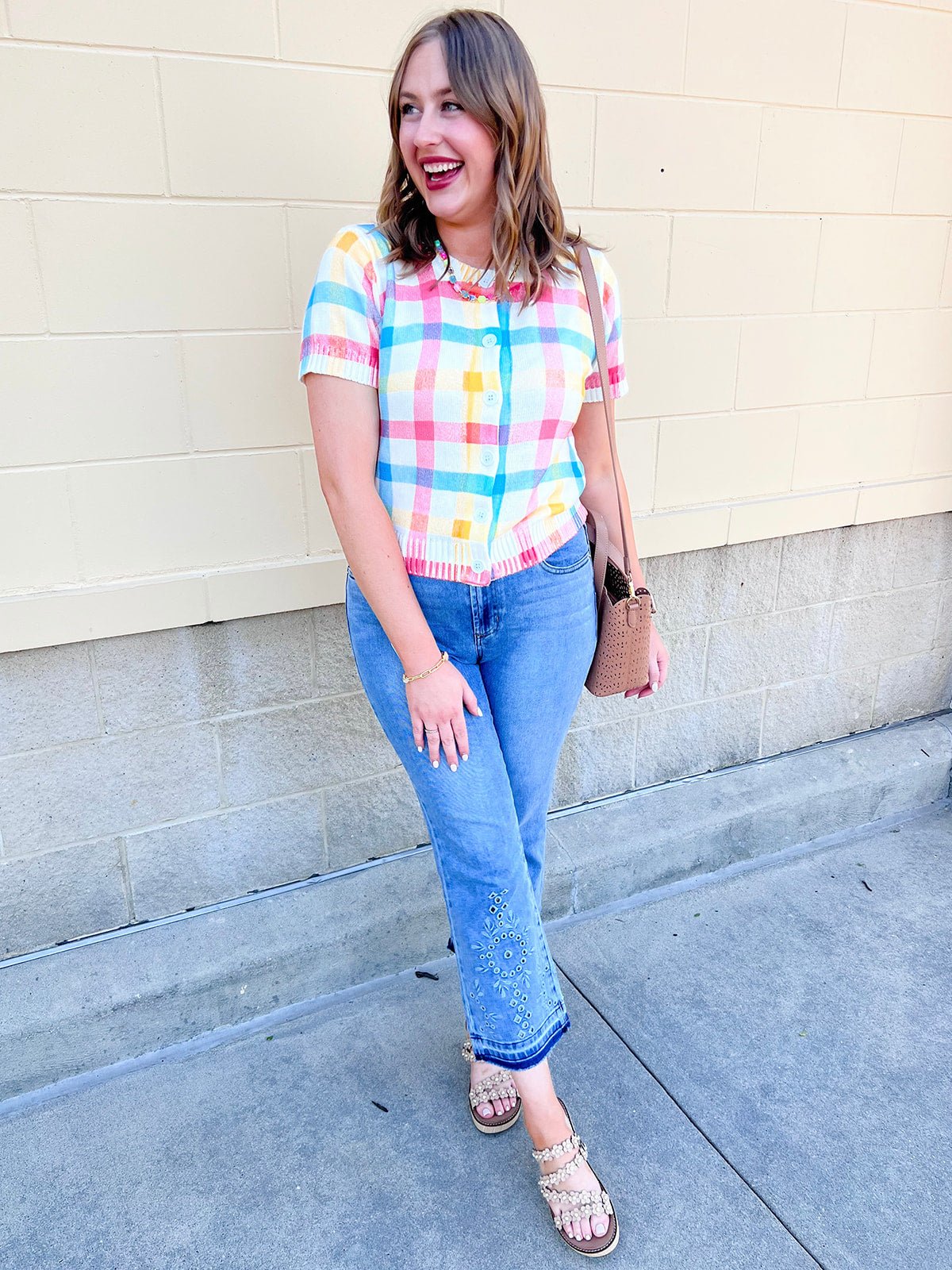 Boardwalk Pastel Button Down Sweater - The Pink Pineapple 850