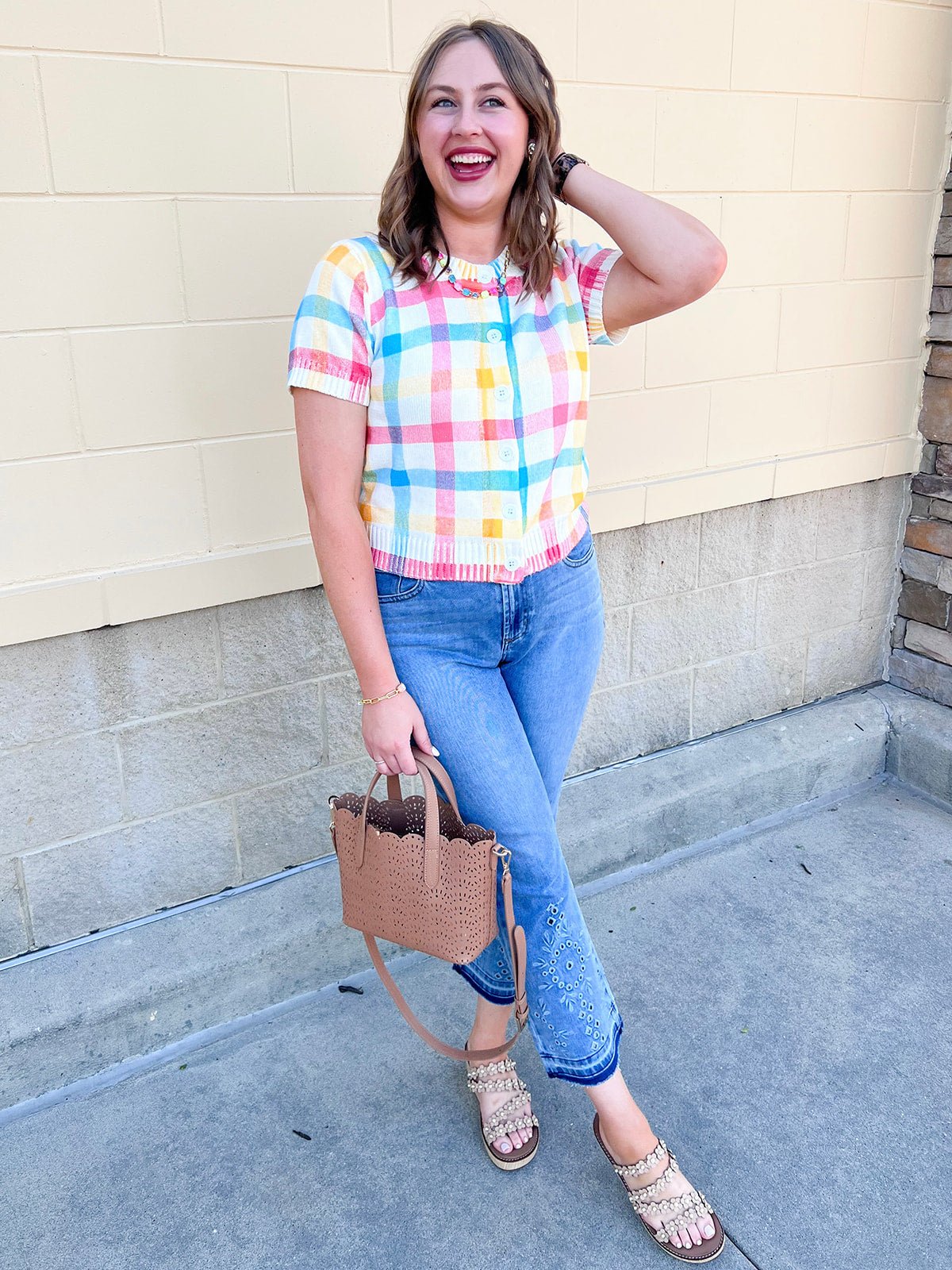 Boardwalk Pastel Button Down Sweater - The Pink Pineapple 850