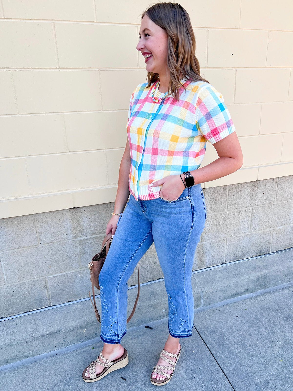 Boardwalk Pastel Button Down Sweater - The Pink Pineapple 850