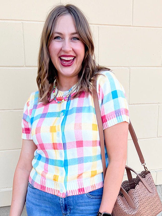 Boardwalk Pastel Button Down Sweater - The Pink Pineapple 850