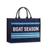 Boat Season Jute Beach Tote - The Pink Pineapple 850