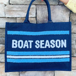 Boat Season Jute Beach Tote - The Pink Pineapple 850