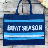 Boat Season Jute Beach Tote - The Pink Pineapple 850