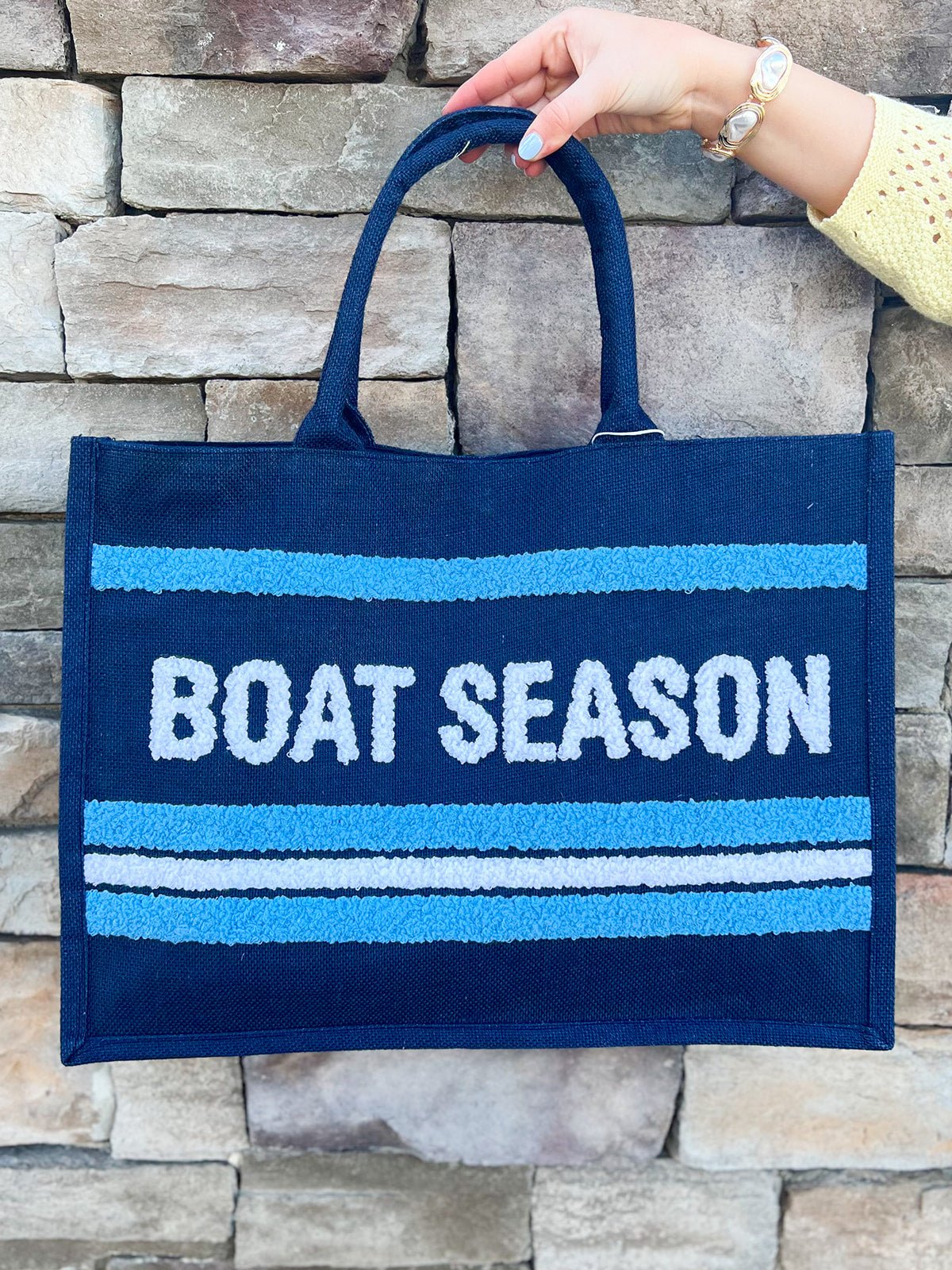 Boat Season Jute Beach Tote - The Pink Pineapple 850