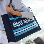 Boat Season Jute Beach Tote - The Pink Pineapple 850