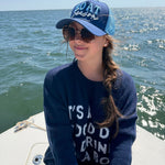 Boat Season Trucker Hat in Navy - The Pink Pineapple 850