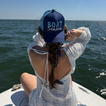 Boat Season Trucker Hat in Navy - The Pink Pineapple 850