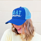 Boat Season Trucker Hat in Navy - The Pink Pineapple 850