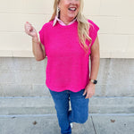 Bold Heart Drop Shoulder Knit Sweater in Hot Pink - The Pink Pineapple 850