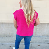Bold Heart Drop Shoulder Knit Sweater in Hot Pink - The Pink Pineapple 850