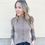 Bonfire Ready Rib Knit Top in Mocha - The Pink Pineapple 850