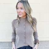 Bonfire Ready Rib Knit Top in Mocha - The Pink Pineapple 850