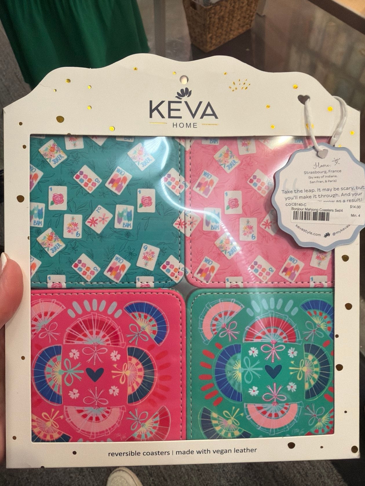 Bonjour Mahjong Coaster Set - The Pink Pineapple 850