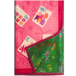 Bonjour Mahjong Reversible Tea Towel - The Pink Pineapple 850