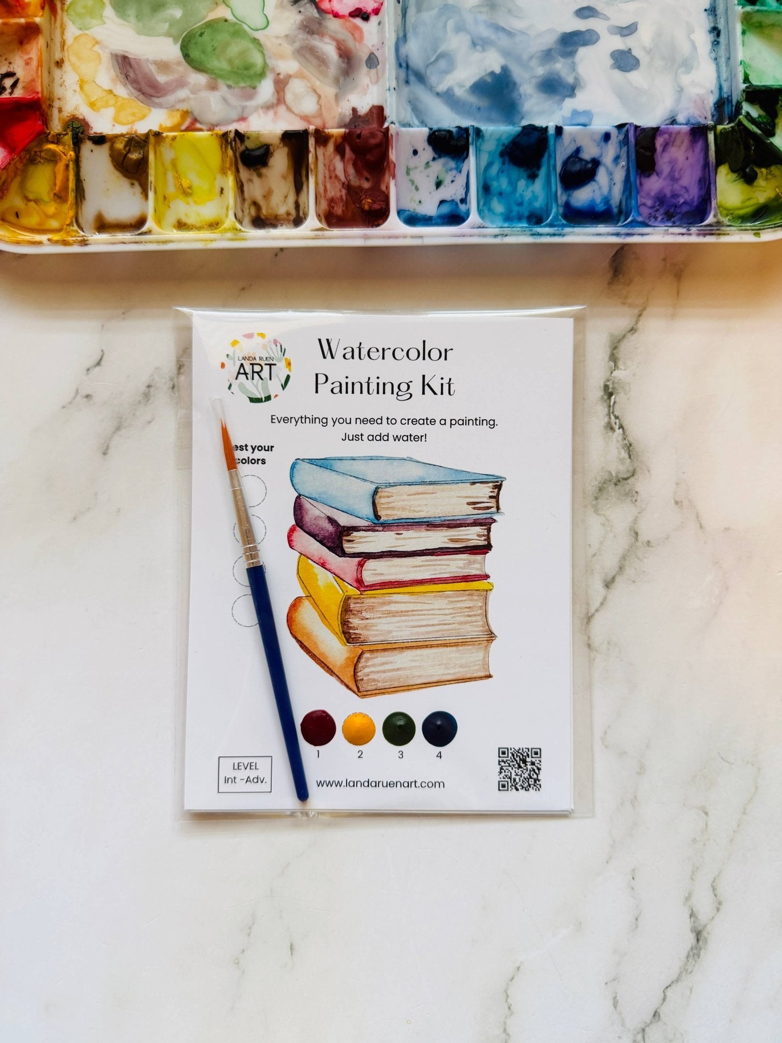 Book Stack Watercolor Kit - The Pink Pineapple 850