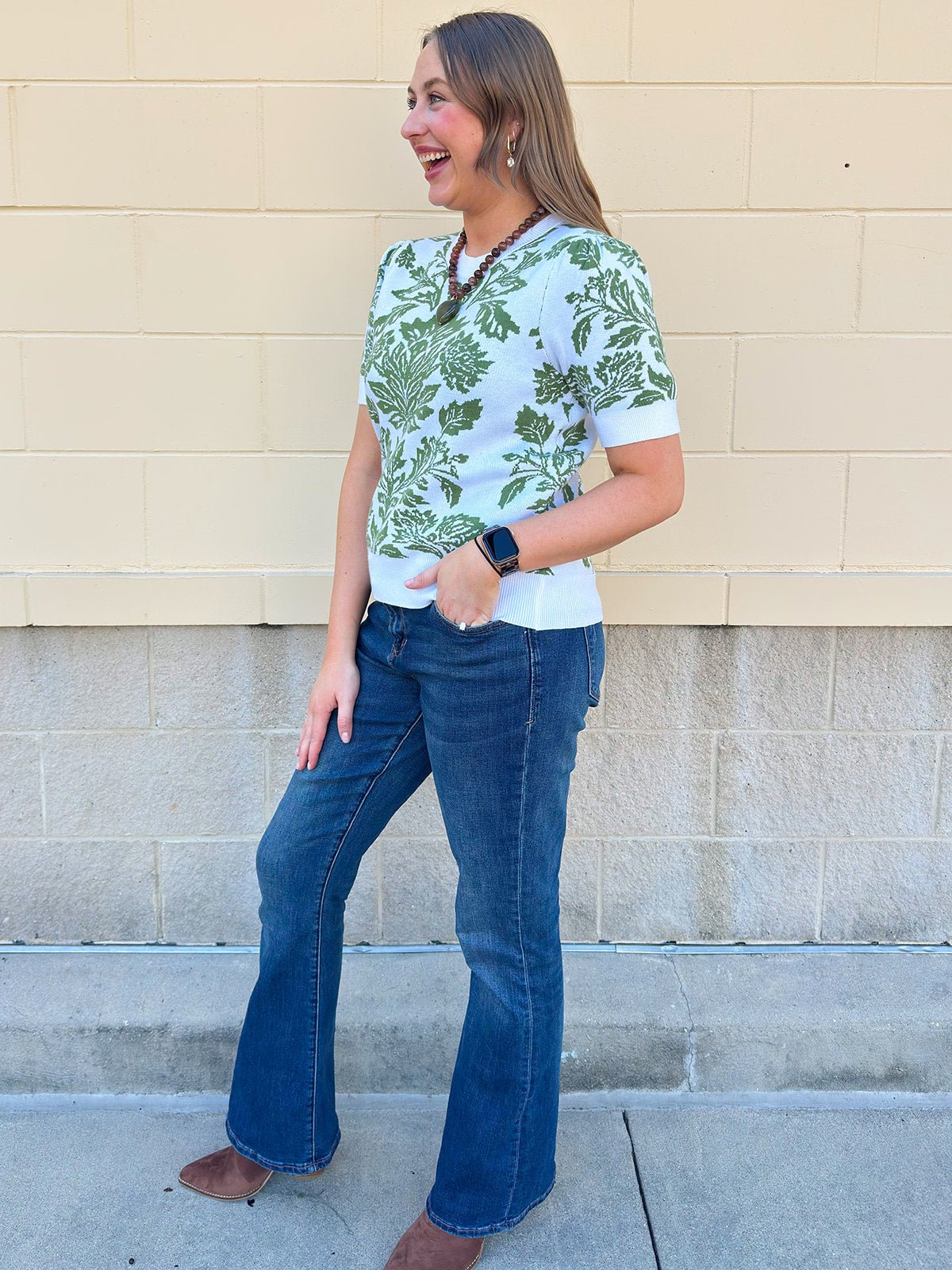 Botanical Bloom Sweater Top - The Pink Pineapple 850