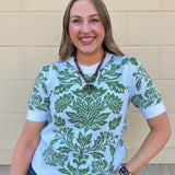 Botanical Bloom Sweater Top - The Pink Pineapple 850