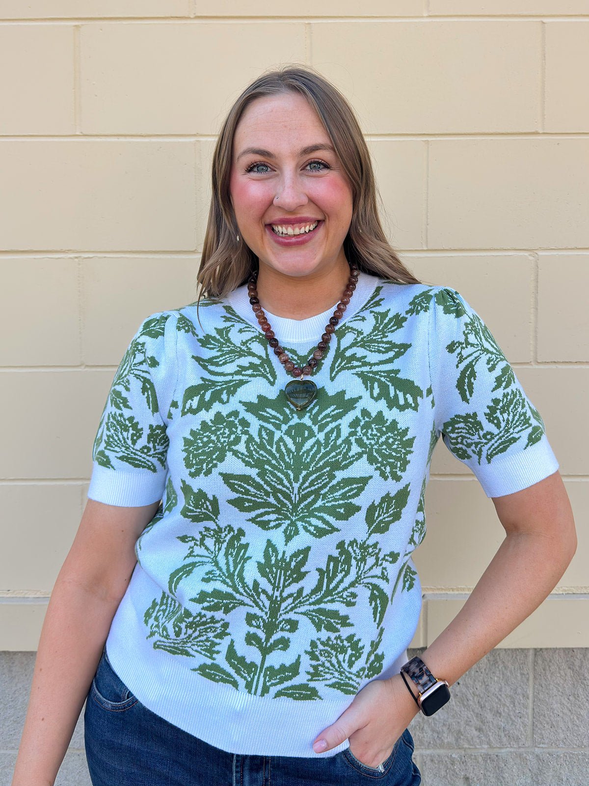 Botanical Bloom Sweater Top - The Pink Pineapple 850