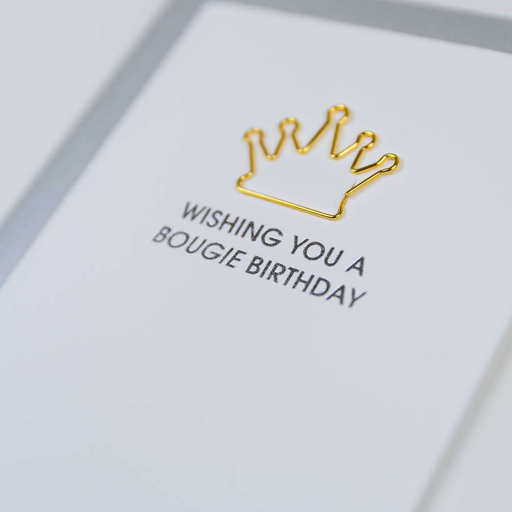 Bougie Birthday Paper Clip Letterpress Greeting Card - The Pink Pineapple 850