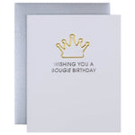 Bougie Birthday Paper Clip Letterpress Greeting Card - The Pink Pineapple 850