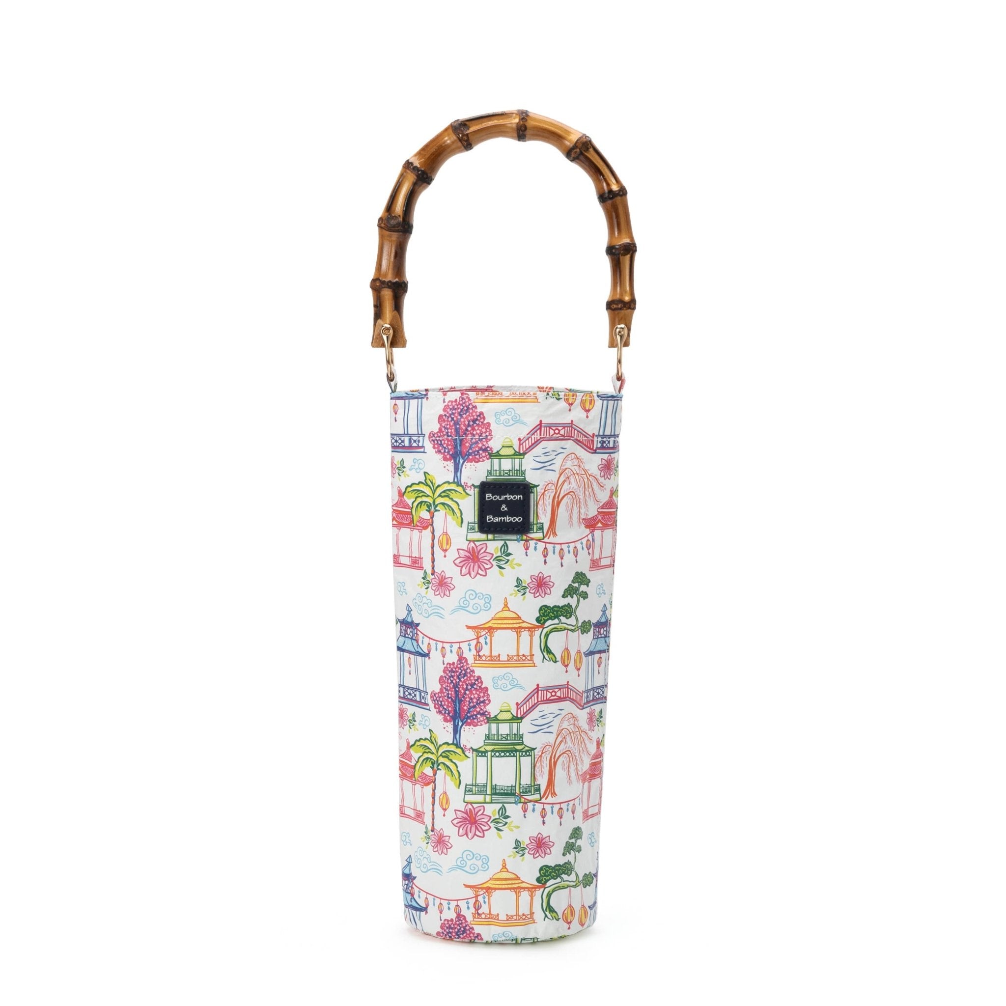 [Bourbon & Bamboo] Wine & Bottle Tote – Pagoda - The Pink Pineapple 850